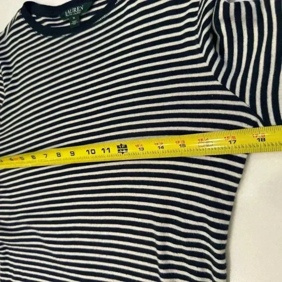 RALPH LAUREN Long Sleeve Women Shirt Elbow Patches Shoulder Zipper Size  Medium - Picture 5 of 10